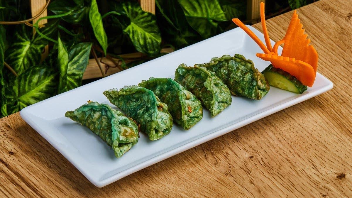 Fried Green Gyoza (A11) – EatHappy Vegan catering