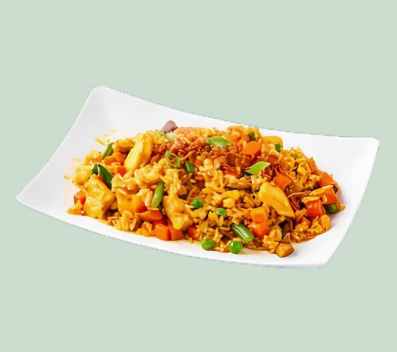 Stekt Ris med Karri (D6) – EatHappy Vegan catering